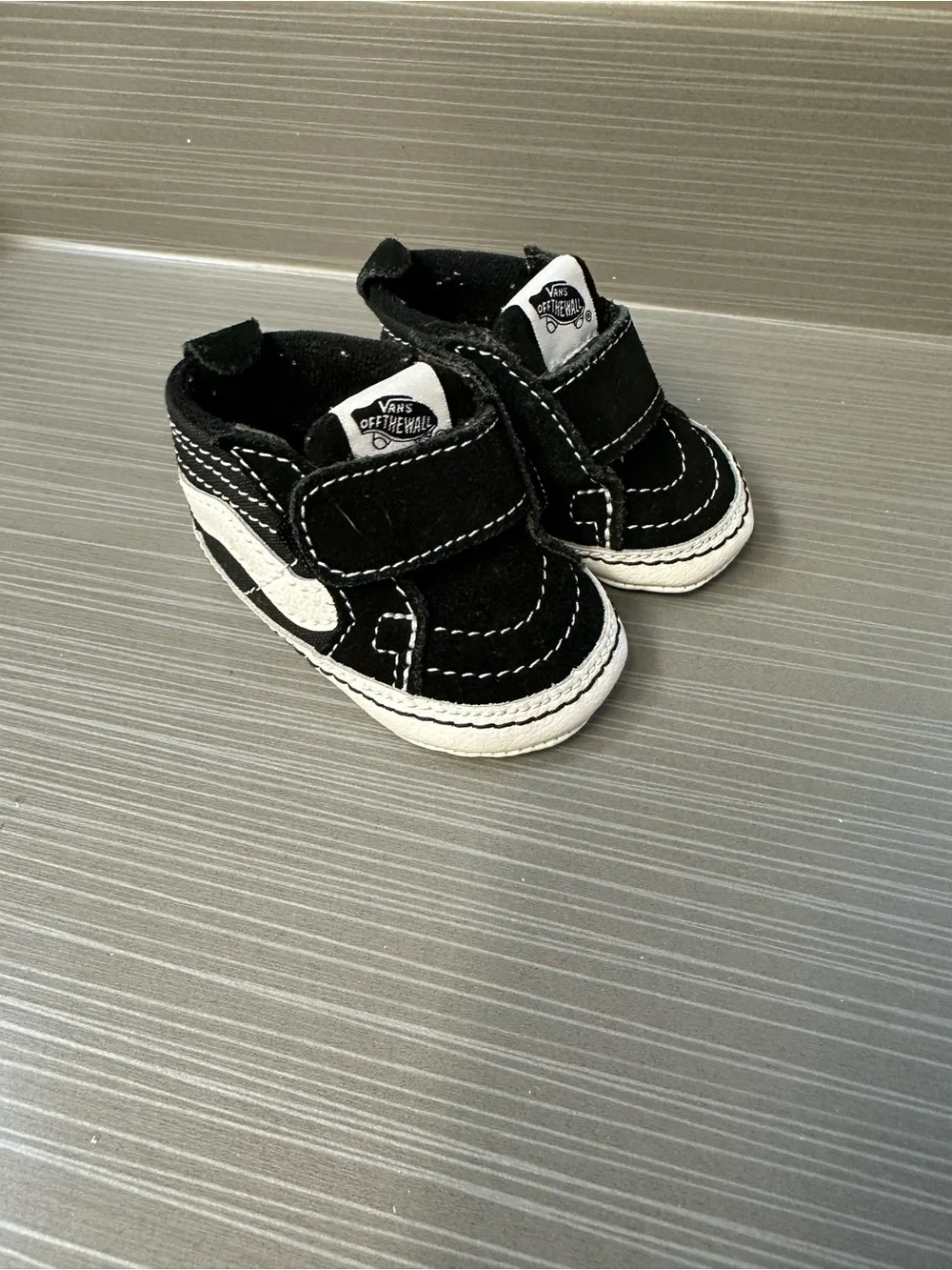 Vans Black & White Suede Slip-On Sneakers